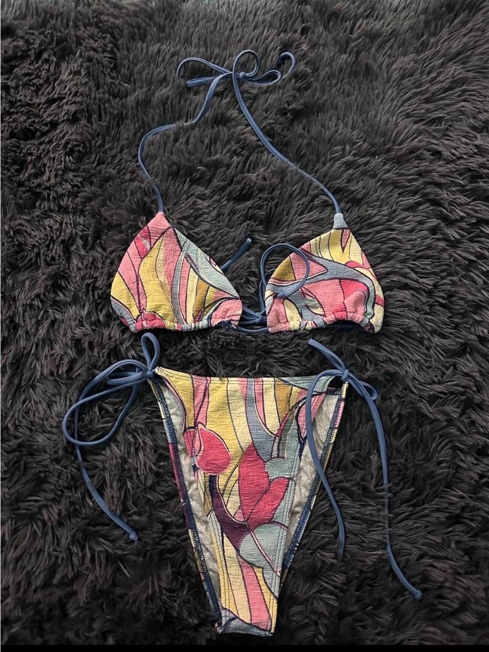NewFree People Free-est Michelle Triangle Top And  Bikini Bottoms Oasis Size XL